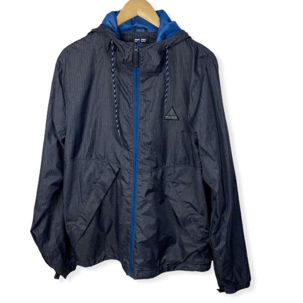 Billabong Soft Shell Jacket‎ Blue Vented Mens Size Large Windbreaker Full Zipper